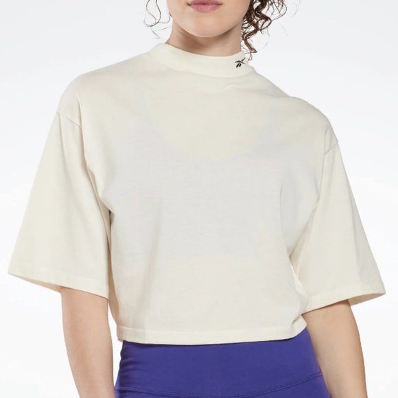 Reebok Sheer Cream Cutout Tshirt | US S - Picture 4 of 7